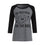 Cropped Spring Ladies 3/4 Sleeve Casual Gray T-Shirt Girls