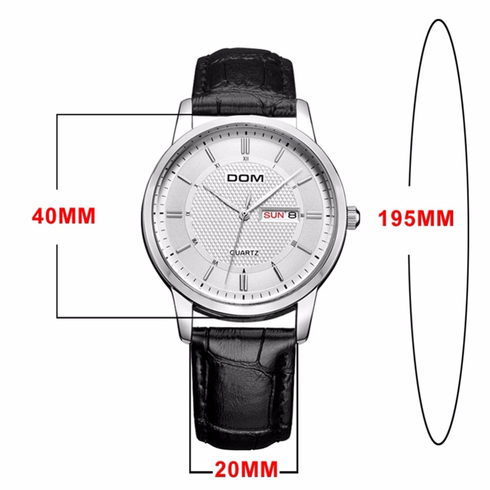 Fashion Quartz Watches Men Luxury Brand Waterproof Leather Strap