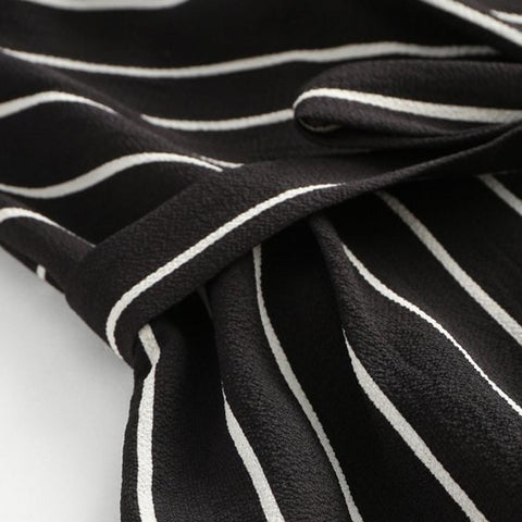 womens jumpsuit Striped Female Rompers Bow Belt V-Neck short Wide leg Straps