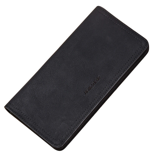 Men Slim PU leather Wallet Long Male Business Clutch