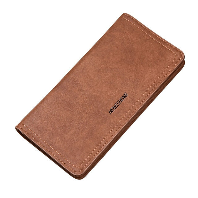 Men Slim PU leather Wallet Long Male Business Clutch