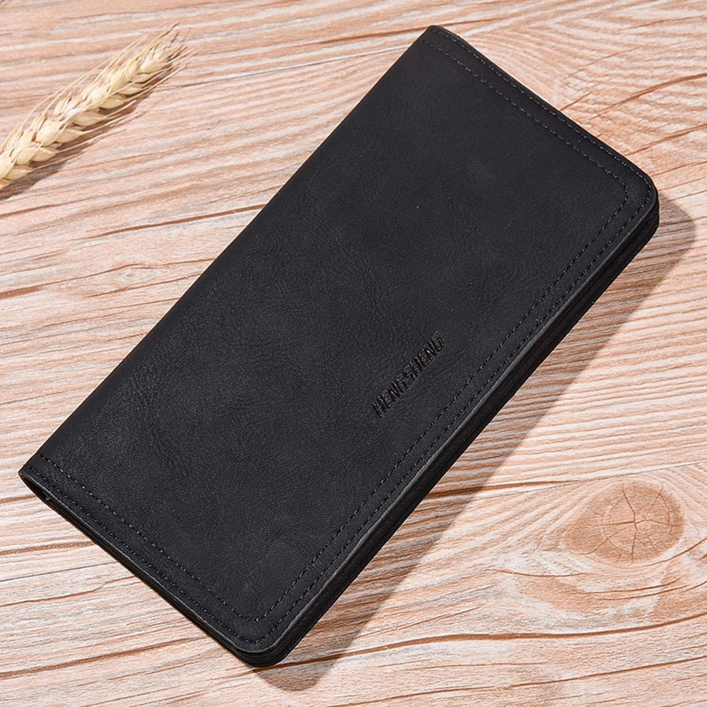 Men Slim PU leather Wallet Long Male Business Clutch