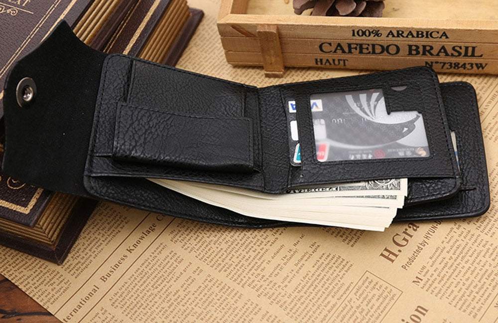 Men Leather Card Cash Receipt Holder Organizer Wallet Purse