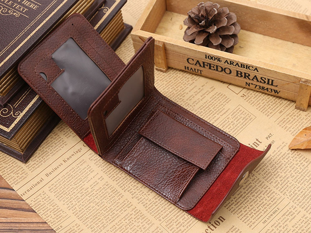 Men Leather Card Cash Receipt Holder Organizer Wallet Purse