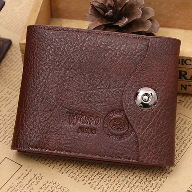 Men Leather Card Cash Receipt Holder Organizer Wallet Purse