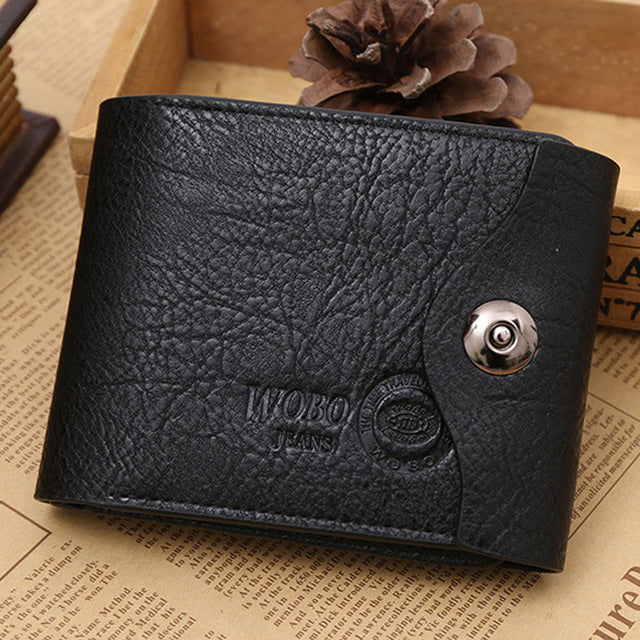 Men Leather Card Cash Receipt Holder Organizer Wallet Purse