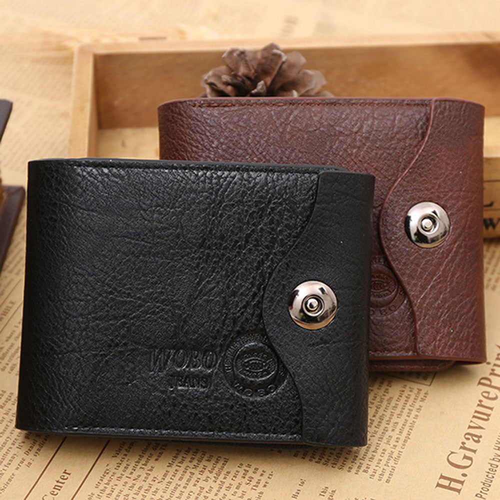 Men Leather Card Cash Receipt Holder Organizer Wallet Purse