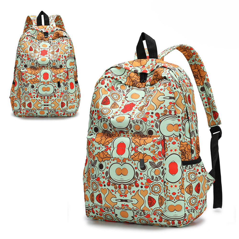 Fresh Style Women Backpacks Floral Print Bookbags Canvas