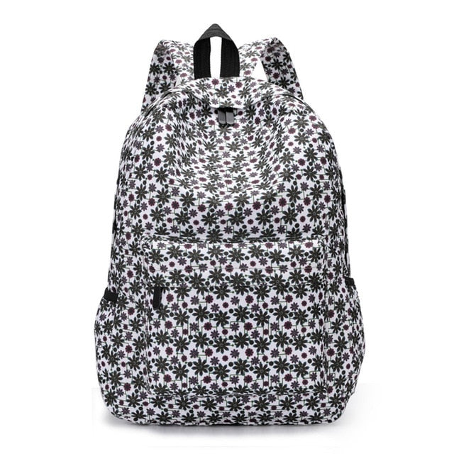 Fresh Style Women Backpacks Floral Print Bookbags Canvas