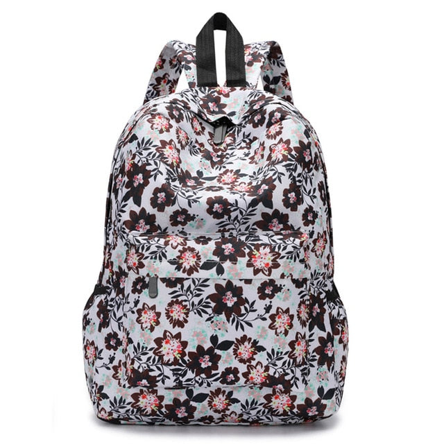 Fresh Style Women Backpacks Floral Print Bookbags Canvas