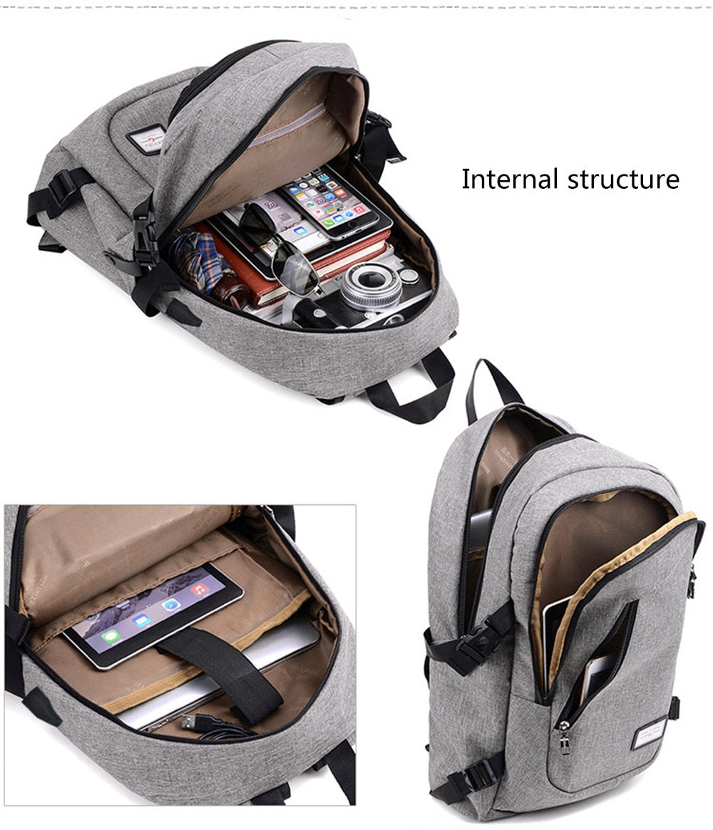 Business Laptop Backpack with USB Charging Port Unisex Leisure