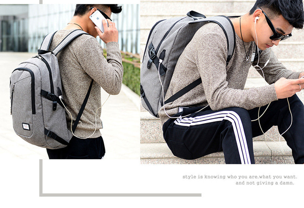 Business Laptop Backpack with USB Charging Port Unisex Leisure