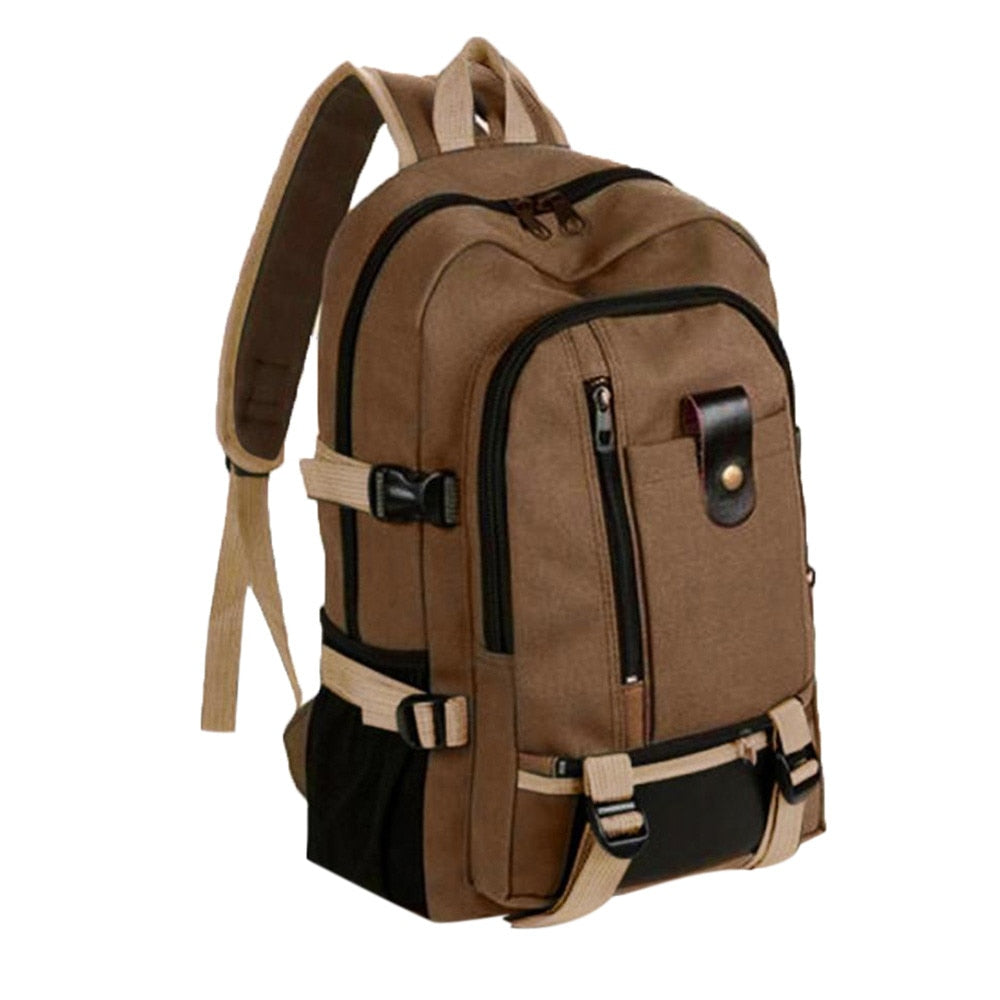 Travel bucket Backpack Men Rugzak Canvas College Student School Backpack