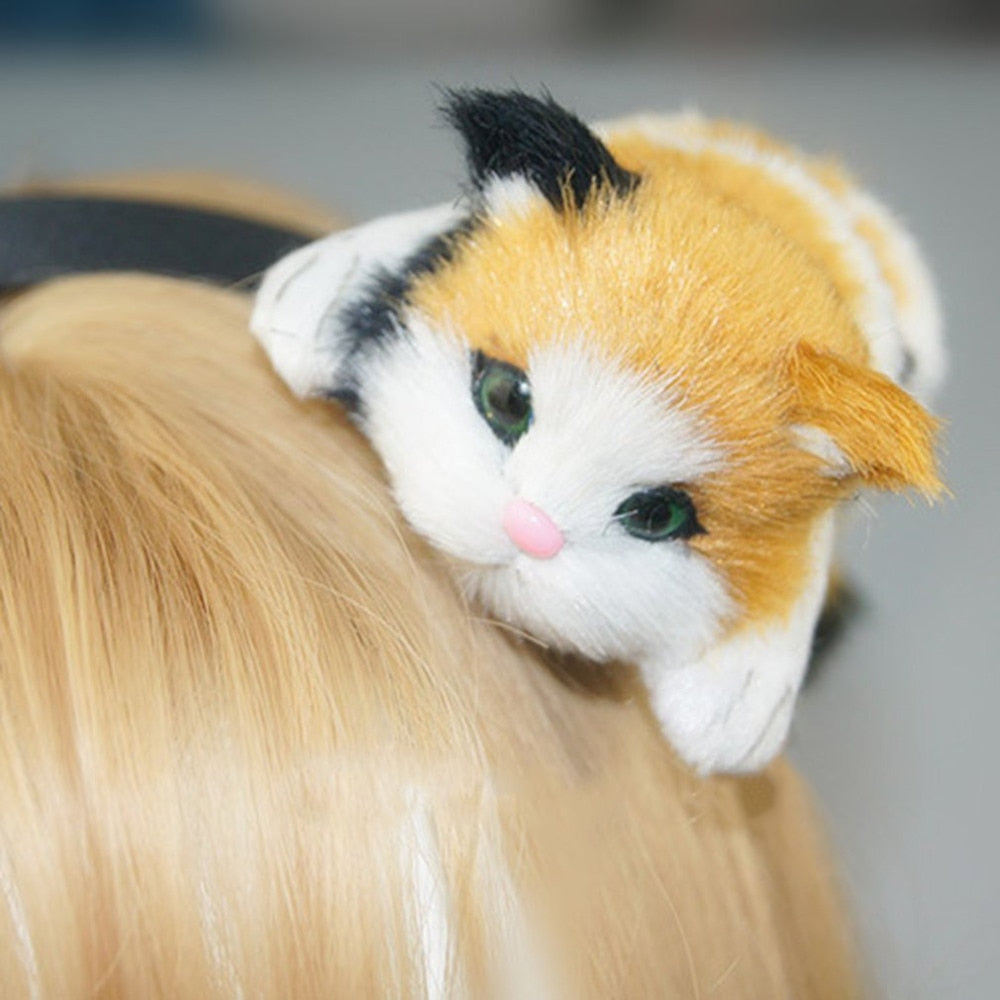 Lovely Cat Flannelette Plush Kitten HairBand