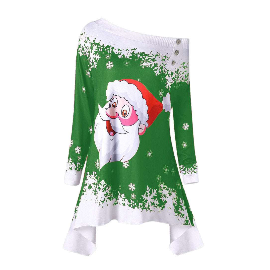 Fashion vestidos mujer dress Santa Claus Snowflake