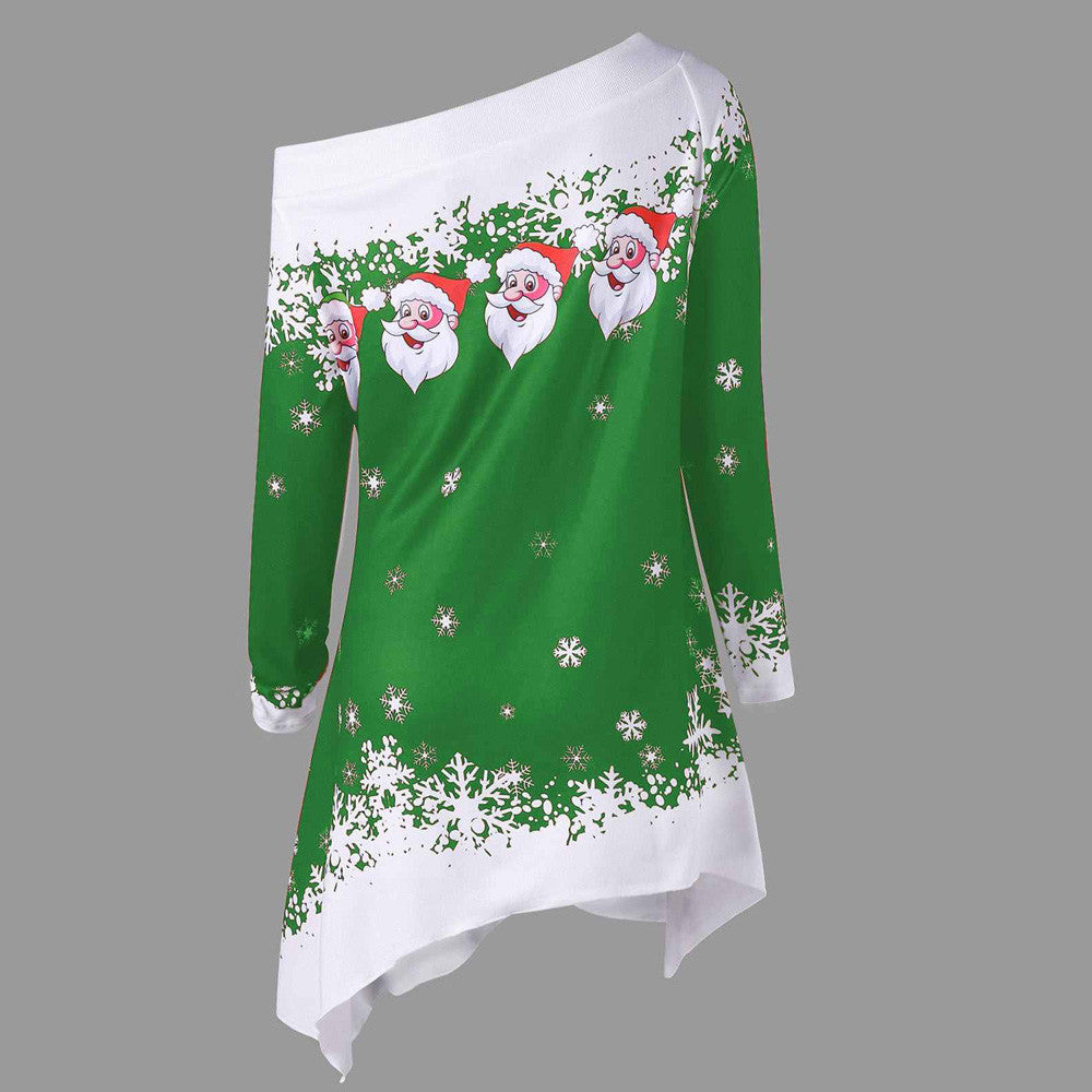 Fashion vestidos mujer dress Santa Claus Snowflake