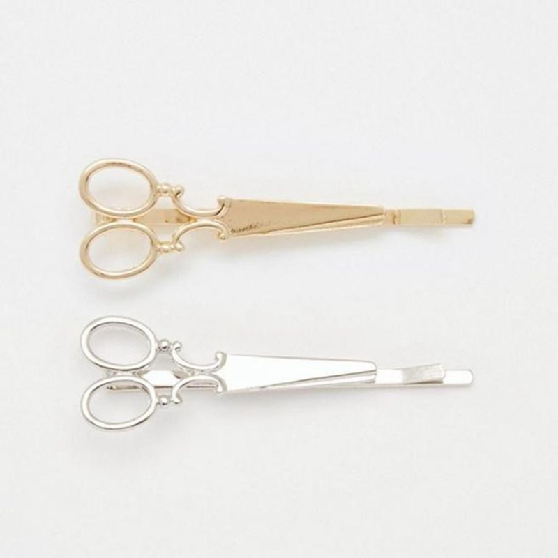 2PC Clip Hair Accessories Headpiece Casual Scissors Pattern