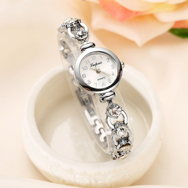 Top Brand Luxury  Watches  Women  Alloy Bracelet Clock