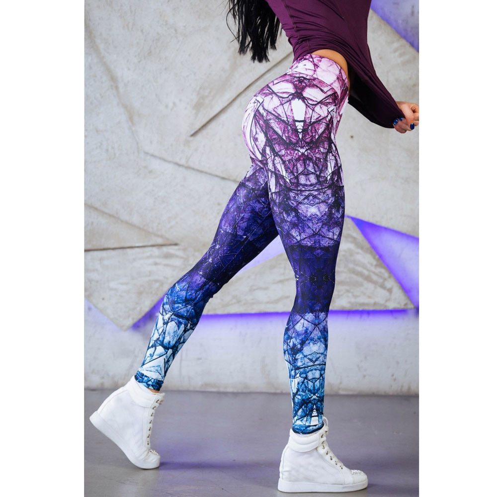 Women Sports Gym Yoga Workout Mid Waist Running Pants Fitness