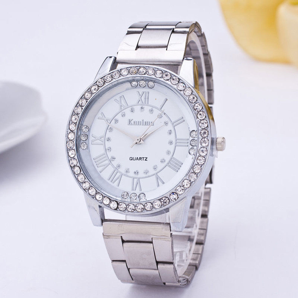 Fashion Luxury Women Watches Crystal Rhinestone Stainless Steel