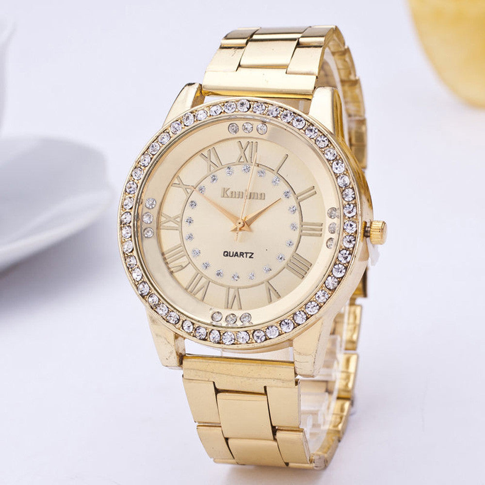 Fashion Luxury Women Watches Crystal Rhinestone Stainless Steel