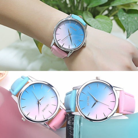 Women's watches casual Leather chemical element pattern