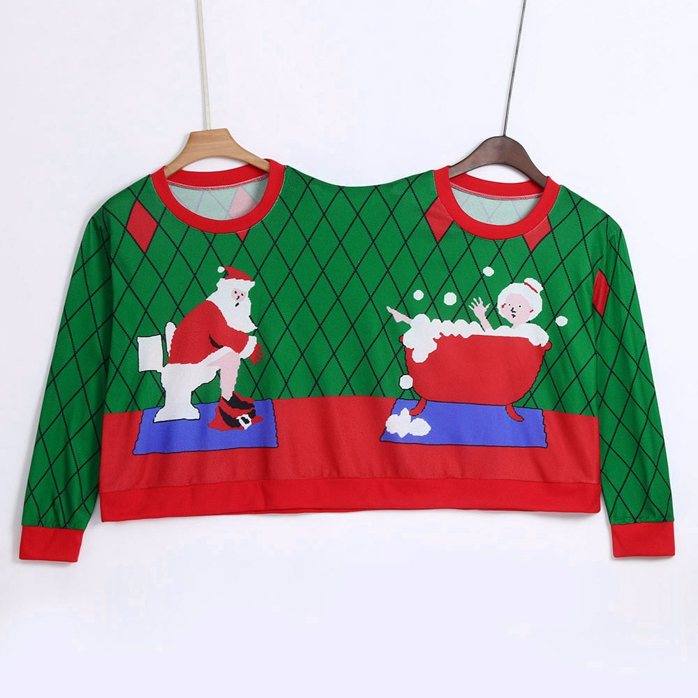 Two Person Unisex Couples Pullover Novelty Christmas