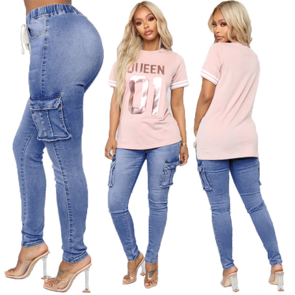 High Waist Ripped Jeans Of Women Spring Pants