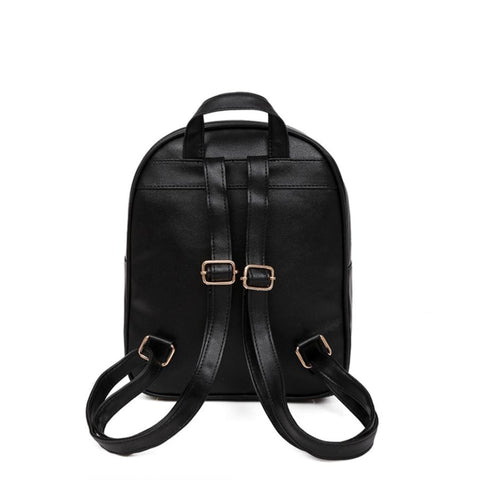 Fashion Women Zipper Pocket Bee Pearl Rivet Backpacks