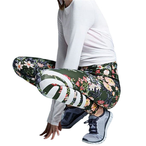 Sport leggings Womens  Floral Printed  Yoga Workout Gym Leggings Fitness Sports