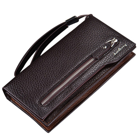 Retro Leather Wallets Mens Famous Brand Zipper
