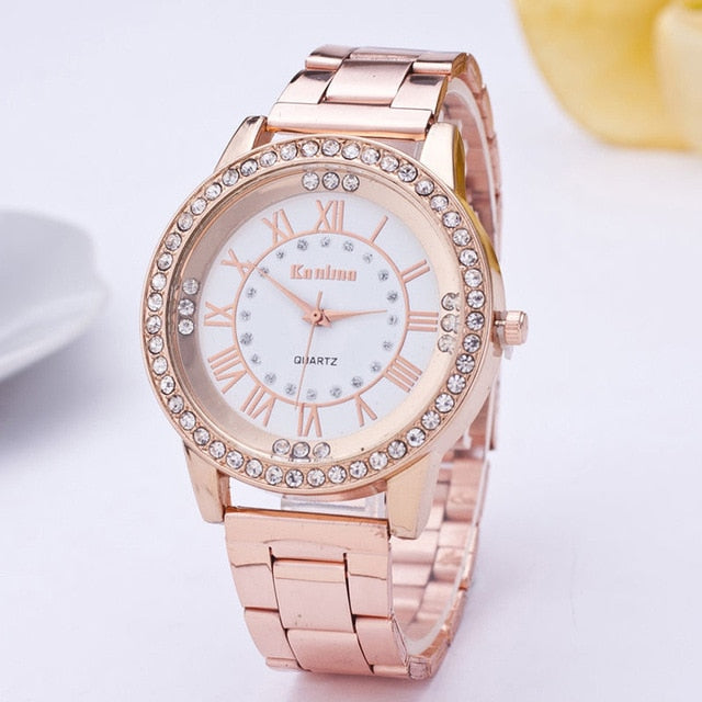 Fashion Luxury Women Watches Crystal Rhinestone Stainless Steel