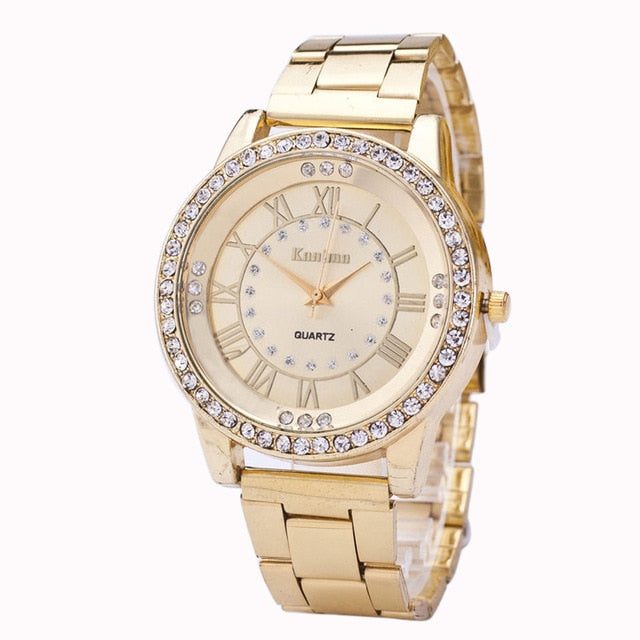 Fashion Luxury Women Watches Crystal Rhinestone Stainless Steel