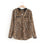 New Women Leopard Chiffon Shirt Long Sleeved Shirt Stripe Loose