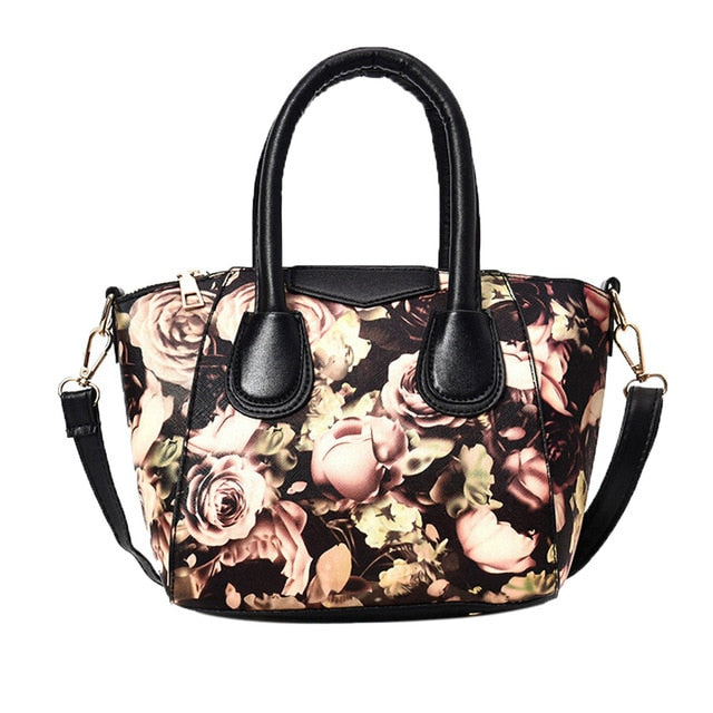 Women Small Satchel Bag Flower Butterfly Printed Shoulder