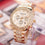 Luxury Crystal Quartz Watch Women Stainless Steel Geneva