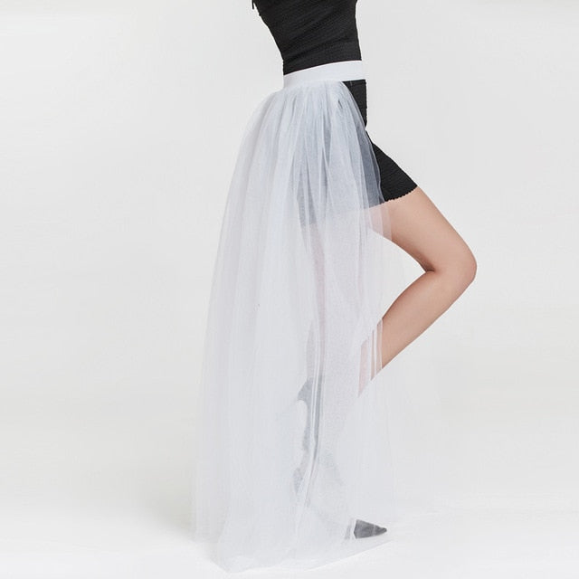 Spring Skirt Of Women Solid Mesh Tulle Princess Mesh Bubble Party Skirt