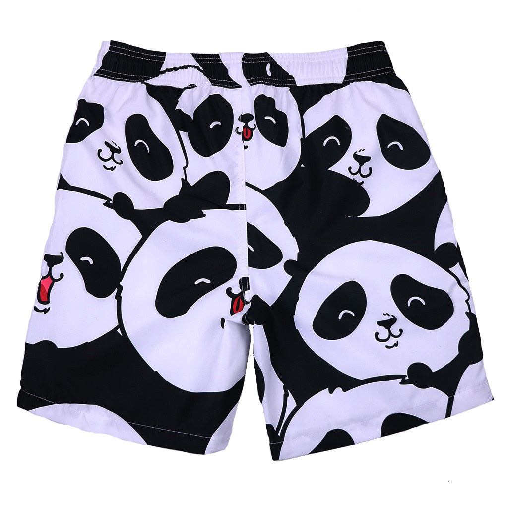 Men's Shorts Swim Trunks Quick Dry Beach Surfing Panda expression