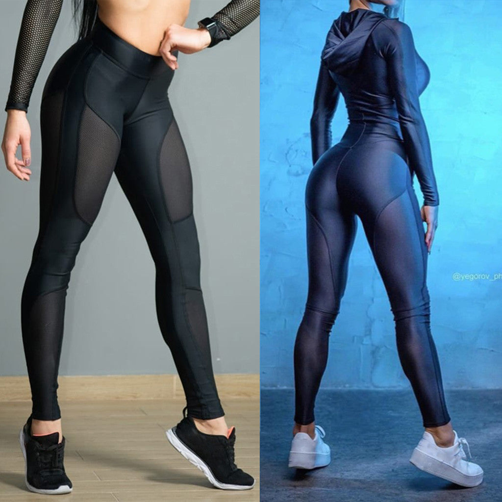 Women's See-through Workout Leggings Fitness Sports Gym Yoga Athletic Pants