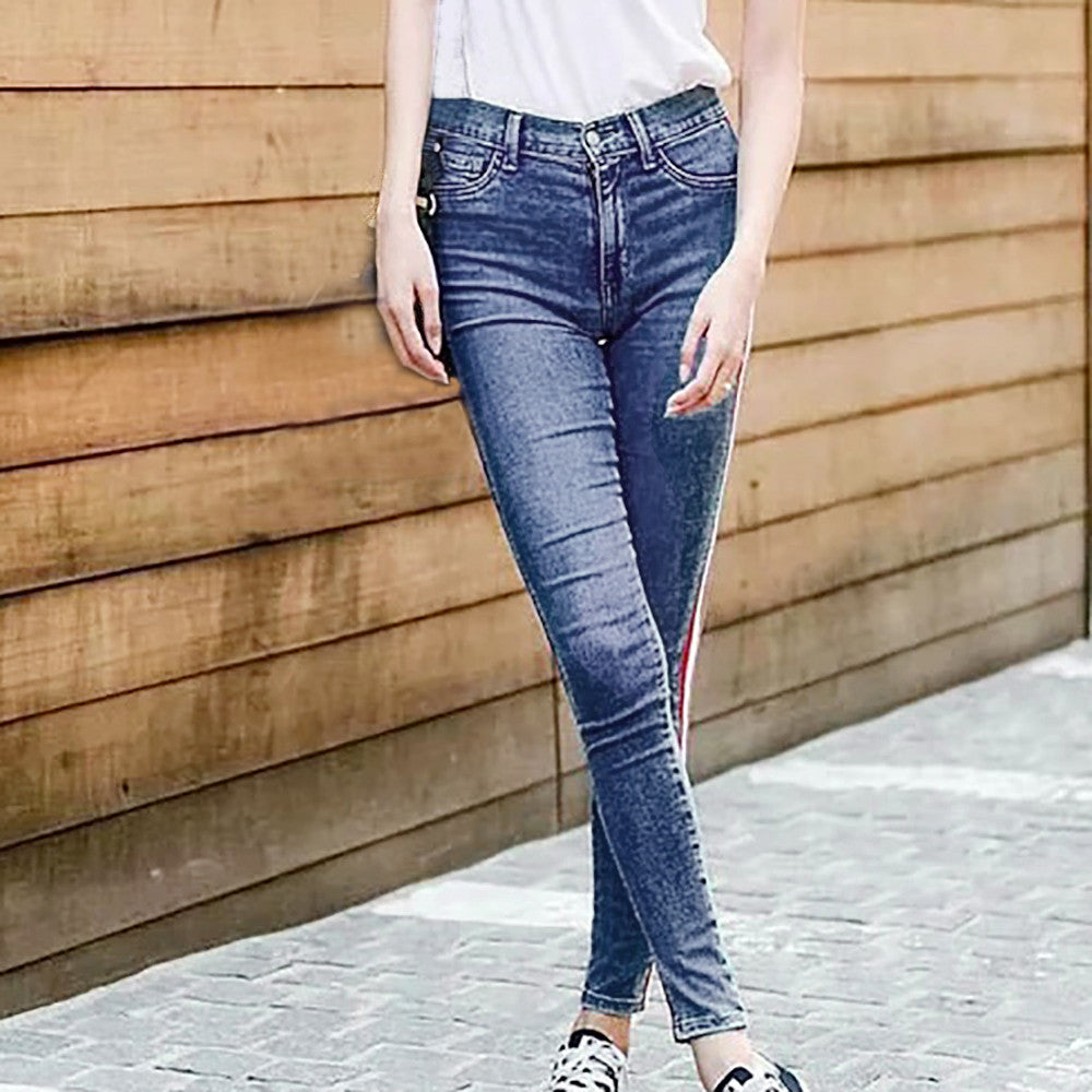 High Waist Ripped Jeans Of Women