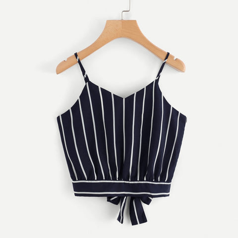 Ladies V-neck striped camisole New summer sexy shirt vest fashion