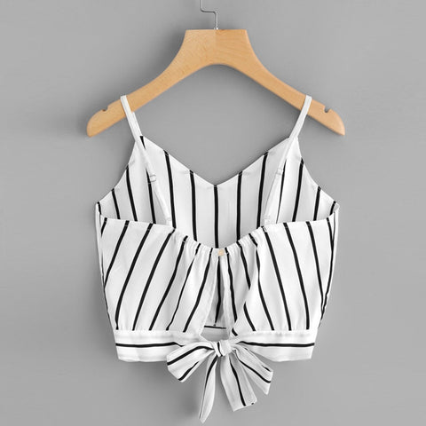 Ladies V-neck striped camisole New summer sexy shirt vest fashion
