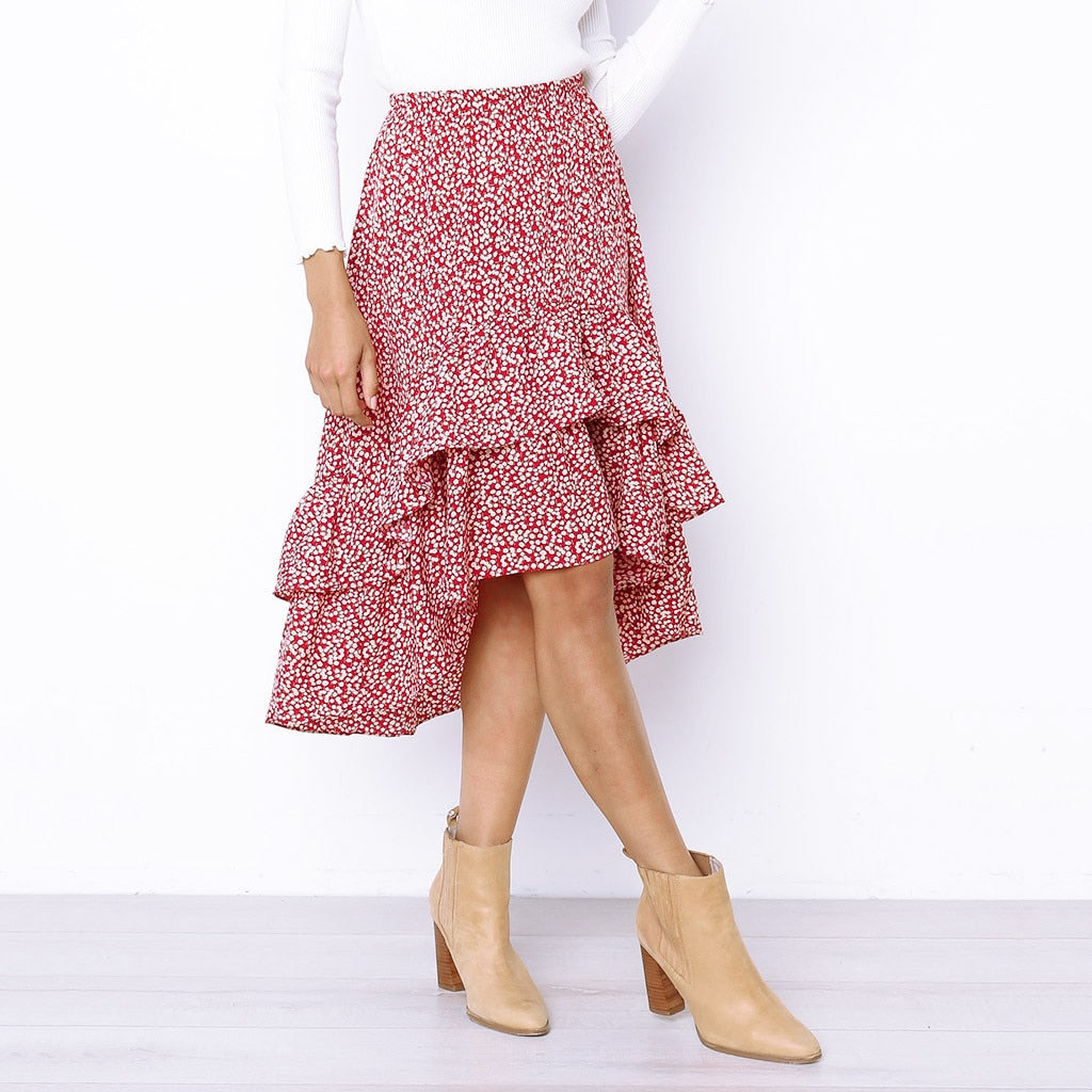 Spring Print Skirt Of Women Sexy Casual Party Printing High Waist