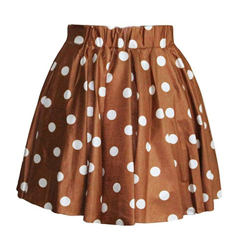 Polka Dot Skirt Of Women Casual Party High Waisted Candy Colors
