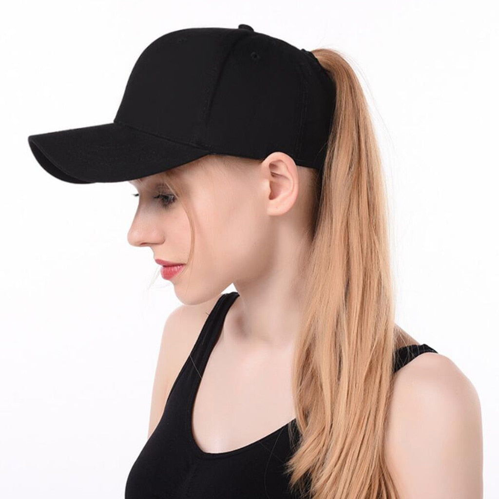 Baseball Cap Ponytail Messy Buns Trucker Plain