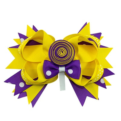 5 Inch Lollipop Hair Clips for School Girls Bowknot