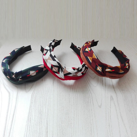 Bohemian Hair Band diamond cross contrast color