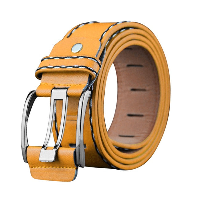 Luxury Designer High Quality Fashion Mens Leather Smooth Girdle Buckle