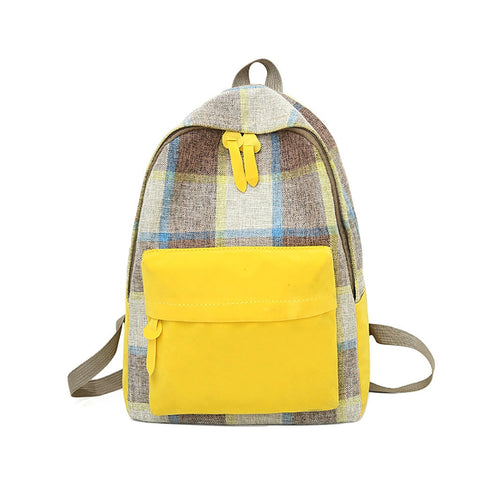 Business Leisure Travel Backpack Women Canvas Bag Retro Junior High School Student