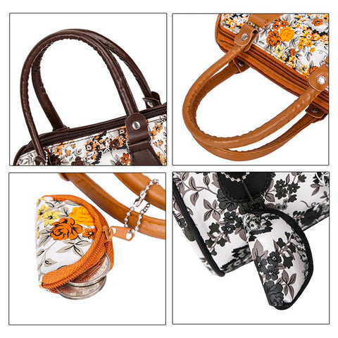 Women's fashion embroidered leather shoulder bag